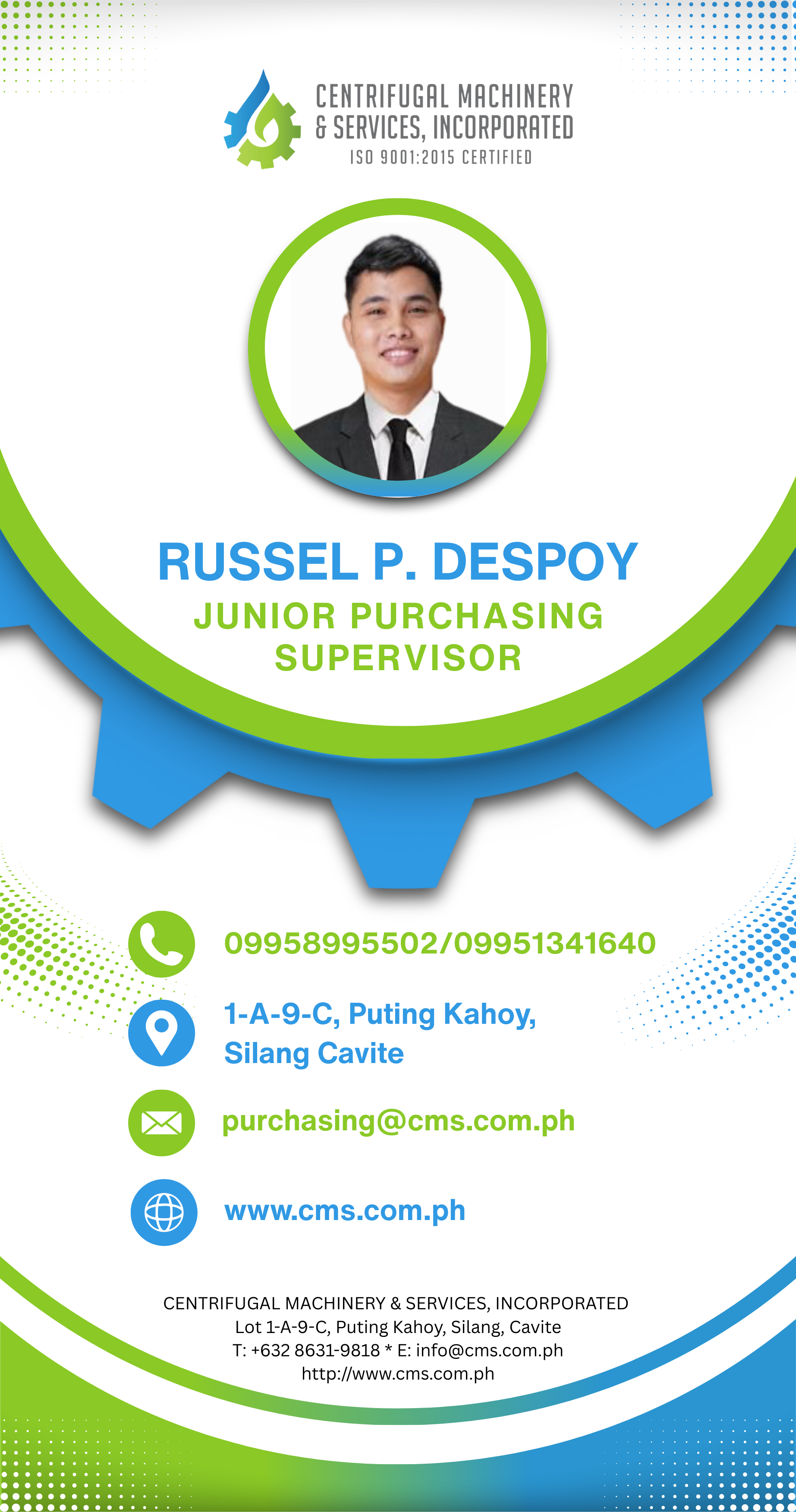 RUSSEL P. DESPOY - Junior Purchasing Supervisor, Centrifugal Machinery & Services, Inc.